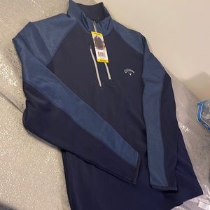 Callaway Peacoat Sweater Men’s Size Medium Black and Blue Colors.